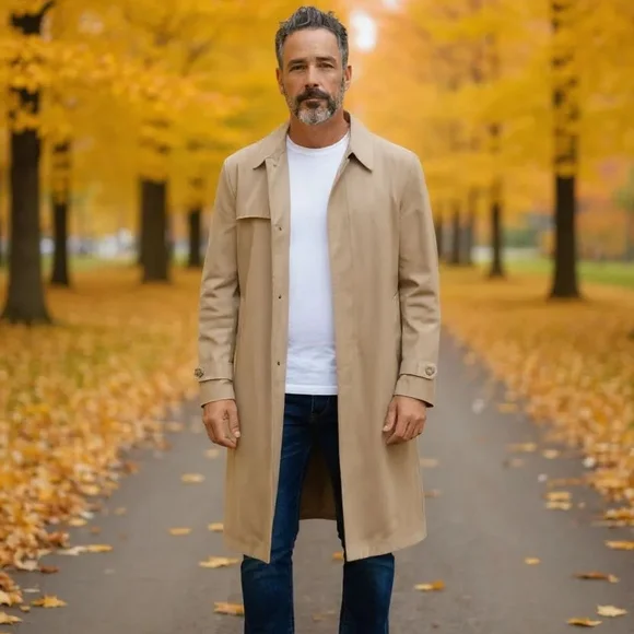 London Fog -Limited Edition Tan Trench Coat, Removable Liner Inc., Pockets, 46L - Picture 2 of 14